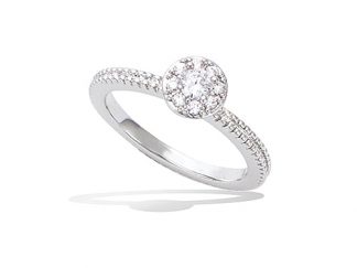 Bague solitaire ronde oxydes