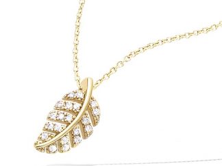 collier plaqué or feuillage