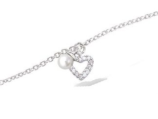 bracelet argent coeur perle