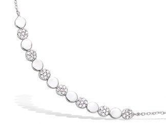 collier argent pastille alternées