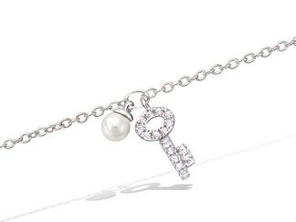 Bracelet clé perle blanche