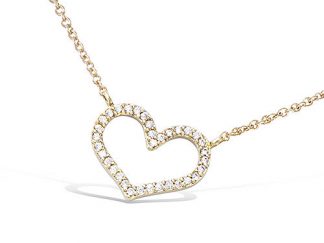 Collier or coeur évidée