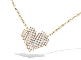 Collier coeur pavé oxydes