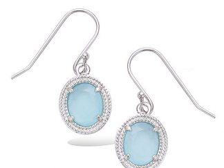 boucle oreille ovale bleue argent