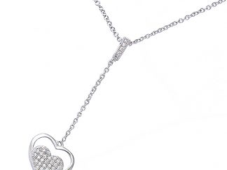 Collier double coeur pavé oxydes