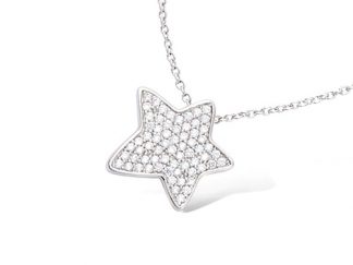 Collier étoile de mer oxydes blancs en argent 925