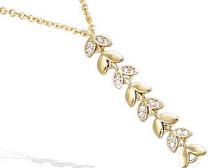 Collier feuillage pendant oxydes