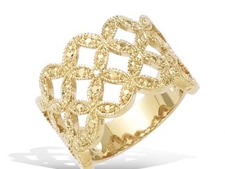 Bague or large ajourés