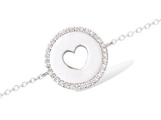 Bracelet pastille coeur évidé cz