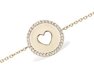 Bracelet or pastille coeur évidé