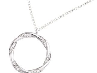 Collier anneau fin torsade
