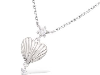 Collier coeur motif coquillage