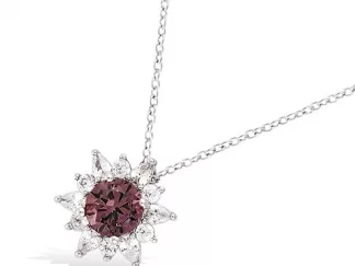 Collier argent fleur smoky