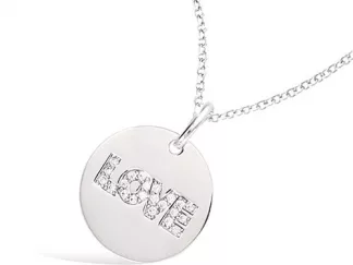Collier médaille inscription LOVE
