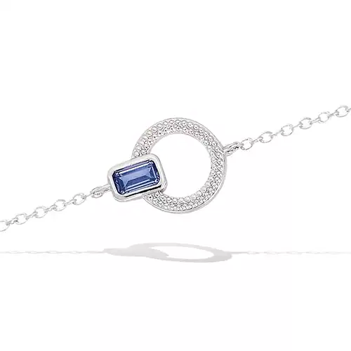 Bracelet cercle texturé tanzanite